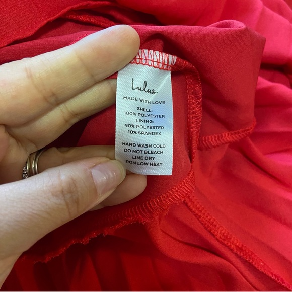 NWOT Lulus Cascading Crush Red Tiered Bustier Midi Dress - Picture 9 of 10